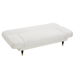 Home Detail Silas Clic-Clac Sofa Bed With Wooden Metal-Tipped Legs, White Boucle - thumbnail 4
