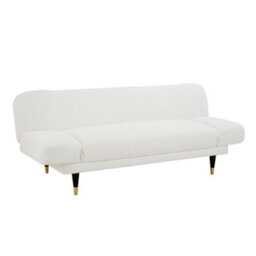 Home Detail Silas Clic-Clac Sofa Bed With Wooden Metal-Tipped Legs, White Boucle - thumbnail 5