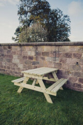 Churnet Valley Garden Furniture Ltd Traditional Picnic Table - Timber - L139.5 X W143.5 X H76 Cm - Partially Assembled - thumbnail 2