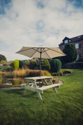 Churnet Valley Garden Furniture Ltd Traditional Picnic Table - Timber - L139.5 X W143.5 X H76 Cm - Partially Assembled - thumbnail 6
