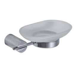 Showerdrape Vitality Chrome Stainless Steel & Frosted Glass Wall Mounted Soap Dish - thumbnail 3