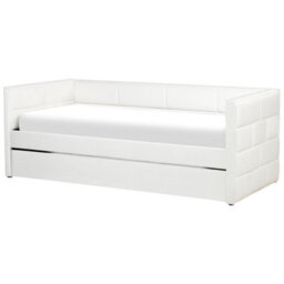 Beliani Trundle Bed Velvet Chavonne Ii 90 X 200 Cm (Eu Single) Off-White - thumbnail 4