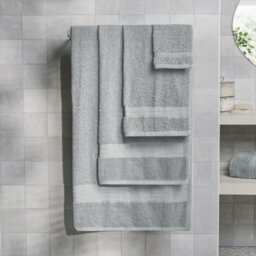 Ohs Luxury 100% Cotton Face Cloth Bathroom Towel, 30 X 30Cm - Silver - thumbnail 2