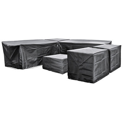 Cozy Bay Ezbreathe Malta 8 Seat Twin Chair Furniture Set Cover In Black - image 1