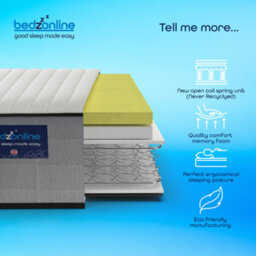 Bedz Online Bedzonline Hydro Coil Orthopaedic Memory Foam Mattress, Medium-Firm Pressure Relief, 4Ft6 Double (135X190Cm) - thumbnail 8