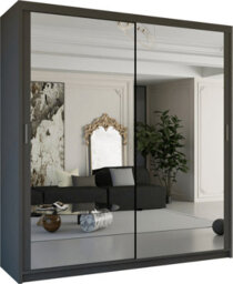 Sliding Wardrobes 4 u LTD Sliding Wardrobes 4U Simona Double Mirror Sliding Door Wardrobe In 5 Colors - Grey (W)120Cm (H)217Cm