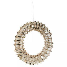 Urbn-Living Urbnliving 40Cm Round Gold Wreath Decoration With Led Lights Christmas Ornament Lights Hanging Xmas Decor - thumbnail 3