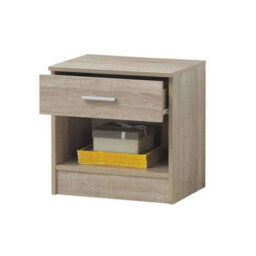 1 Drawer Bedside Table In Oak Indoor Tables With Drawers Home Tables - thumbnail 3