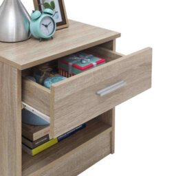 1 Drawer Bedside Table In Oak Indoor Tables With Drawers Home Tables - thumbnail 5