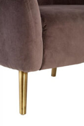 Orsina Luxurious Grey Velvet Round Chair, Velvet Upholstered Mid Century Armchair, Metal Legs Comfortable Armchair - thumbnail 8