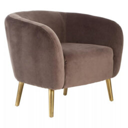 Orsina Luxurious Grey Velvet Round Chair, Velvet Upholstered Mid Century Armchair, Metal Legs Comfortable Armchair - thumbnail 2