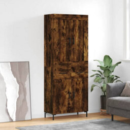 Berkfield Highboard Smoked Oak 69.5X34X180 Cm Engineered Wood - thumbnail 1
