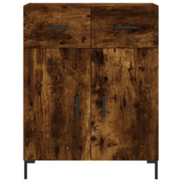 Berkfield Highboard Smoked Oak 69.5X34X180 Cm Engineered Wood - thumbnail 8