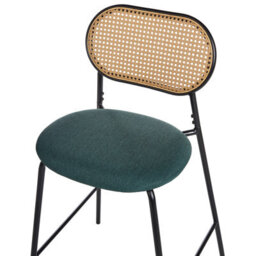Wyld And Coco Viennese Bar Chairs Set Of 2 Black Lacquer Iron Frame With Rattan-Effect Backrest, Packed Pair - thumbnail 6