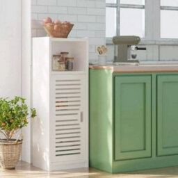 Waterproof Freestanding Bathroom Storage Cabinet With Door Shelves - thumbnail 1