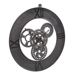 Wyld Haus Inari Industrial Metal Cogs Wall Clock Roman Numerals - thumbnail 2