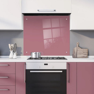 60 X 50Cm Rasberry Diva Glass Kitchen Splashback Splatter Screen Pre Drilled Holes Wall Hanging Fixings Included - image 1