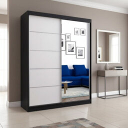 Vista 05 Sliding Door Wardrobe 150X200X61Cm Modern Wardrobe With Mirror Sonoma Finish - thumbnail 1