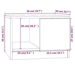 Berkfield Stylish Coffee Table Sonoma Oak 50X50X36 Cm Engineered Wood - thumbnail 8