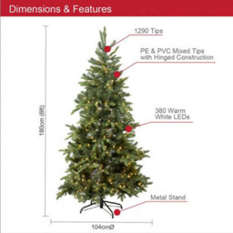 The Christmas Workshop 72019 6Ft Pre-Lit Mixed Fir Artificial Christmas Tree - thumbnail 2