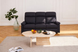 Home Detail Brody Sofa Suite 3 Seater Manual Recliner Dark Grey Padded Fabric - thumbnail 2