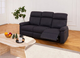 Home Detail Brody Sofa Suite 3 Seater Manual Recliner Dark Grey Padded Fabric - thumbnail 1