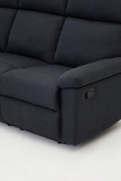 Home Detail Brody Sofa Suite 3 Seater Manual Recliner Dark Grey Padded Fabric - thumbnail 6