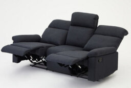 Home Detail Brody Sofa Suite 3 Seater Manual Recliner Dark Grey Padded Fabric - thumbnail 4