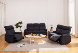 Home Detail Brody Sofa Suite 3 Seater Manual Recliner Dark Grey Padded Fabric - thumbnail 8