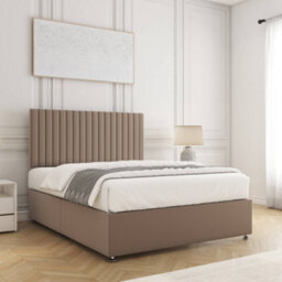 Bsspoke Brooke Divan Bed Set Mink Plush Velvet With 24Inch Panel Headboard No Drawers No Mattress In 3Ft 4Ft 4Ft6 5Ft 6Ft - thumbnail 3