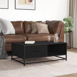 Berkfield Coffee Table Black 90X57X35 Cm Engineered Wood And Metal - thumbnail 3