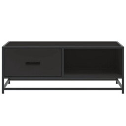 Berkfield Coffee Table Black 90X57X35 Cm Engineered Wood And Metal - thumbnail 5