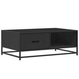 Berkfield Coffee Table Black 90X57X35 Cm Engineered Wood And Metal - thumbnail 2