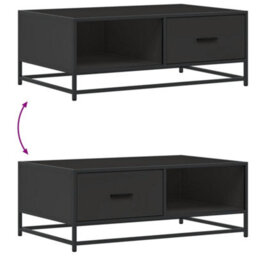 Berkfield Coffee Table Black 90X57X35 Cm Engineered Wood And Metal - thumbnail 9