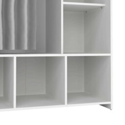 Wyld Haus Uppsala Open Wardrobe Unit In White With Grey Textile Curtain 1050X482.5X1804mm - thumbnail 8
