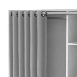 Wyld Haus Uppsala Open Wardrobe Unit In White With Grey Textile Curtain 1050X482.5X1804mm - thumbnail 7