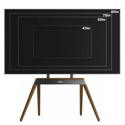 40-86'' Led Flat Premium Wood Easel Tv Stand Cable Management With Stable 4 Legs - image 1