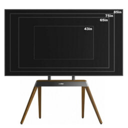 40-86'' Led Flat Premium Wood Easel Tv Stand Cable Management With Stable 4 Legs - thumbnail 1