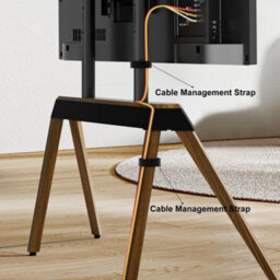 40-86'' Led Flat Premium Wood Easel Tv Stand Cable Management With Stable 4 Legs - thumbnail 4