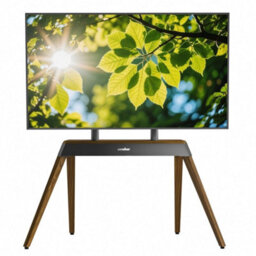 40-86'' Led Flat Premium Wood Easel Tv Stand Cable Management With Stable 4 Legs - thumbnail 3