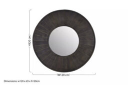 Orsina Sagor Wall Mirror, Grey, Metal, Wood - thumbnail 6