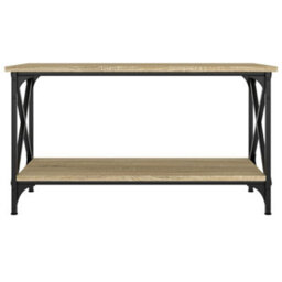 Berkfield Classic Coffee Table Sonoma Oak 80X45X45 Cm Engineered Wood And Iron - thumbnail 4