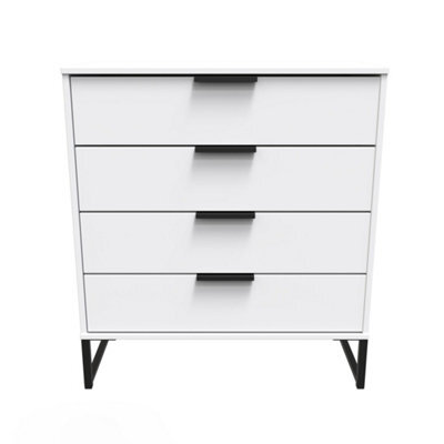 Beijing 4 Drawer Chest Of Drawers In White Matt (Ready Assembled) - image 1