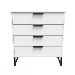 Beijing 4 Drawer Chest Of Drawers In White Matt (Ready Assembled) - thumbnail 1