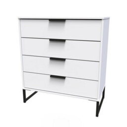 Beijing 4 Drawer Chest Of Drawers In White Matt (Ready Assembled) - thumbnail 3