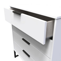 Beijing 4 Drawer Chest Of Drawers In White Matt (Ready Assembled) - thumbnail 5