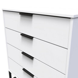 Beijing 4 Drawer Chest Of Drawers In White Matt (Ready Assembled) - thumbnail 4