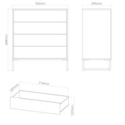 Beijing 4 Drawer Chest Of Drawers In White Matt (Ready Assembled) - thumbnail 6