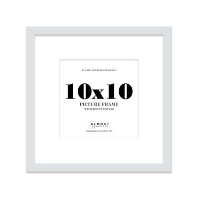 "10X10"" Light Grey Picture Frame - 10X10"" Square Frame With 8X8"" Mount For 10X10""/8X8"" Pictures Moderrn Style Thin Edge, 1 Pack" - image 1