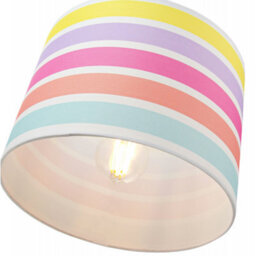 Happy Homewares Modern And Cute Multi Coloured Rainbow Stripe Cotton Fabric Lamp Shade - 12 - thumbnail 4